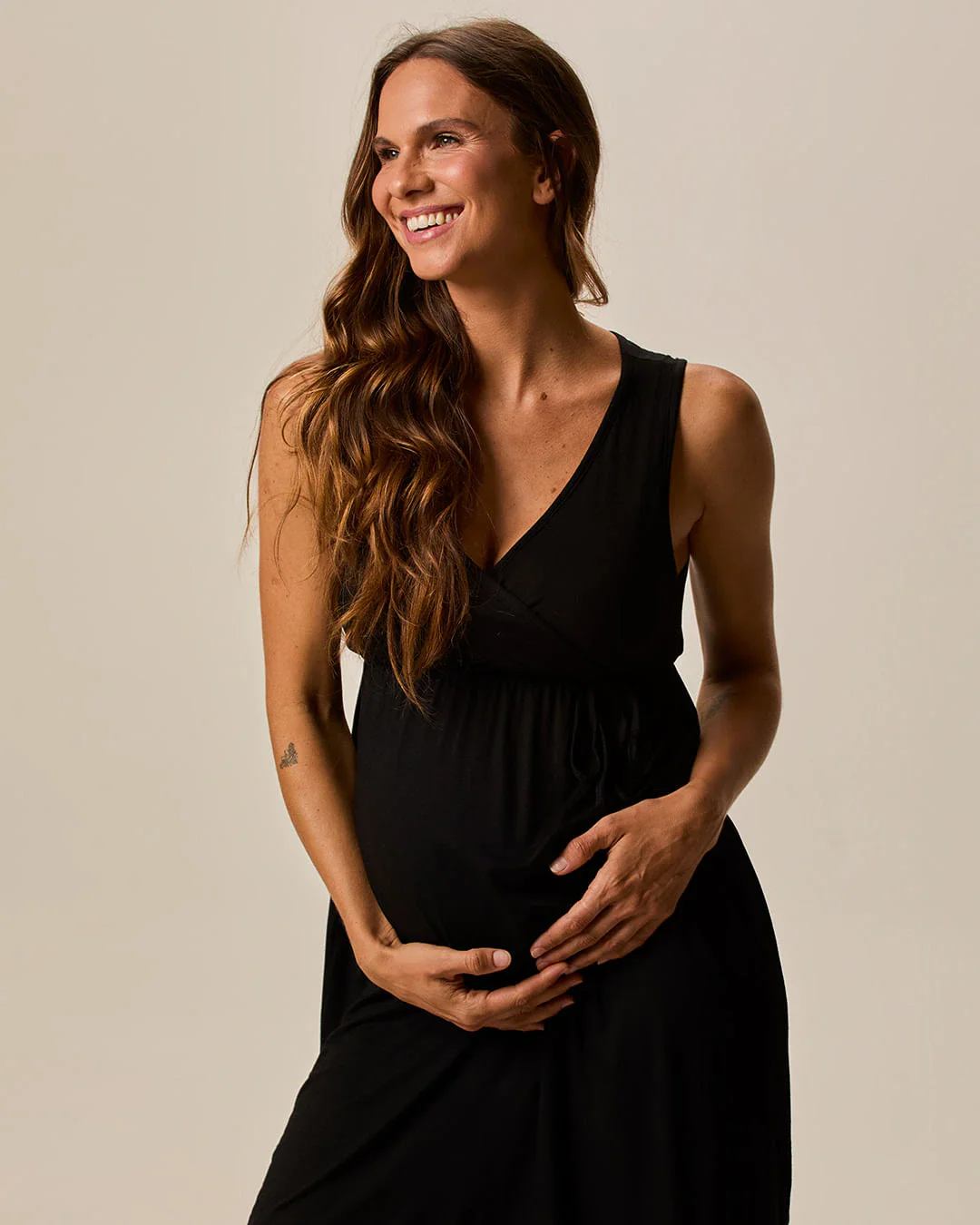 Camisola Feminina Gestante Decote V Transpassado Em Viscose Stretch