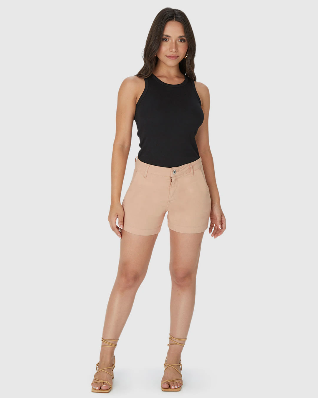 Shorts Alfaiataria Feminino Em Sarja Com Elastano