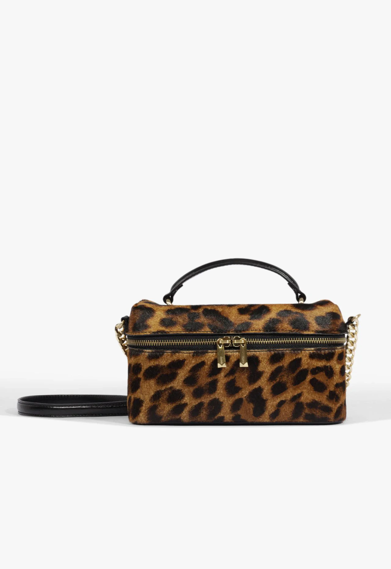 Bolsa Satchel Vanity Couro Leopardo