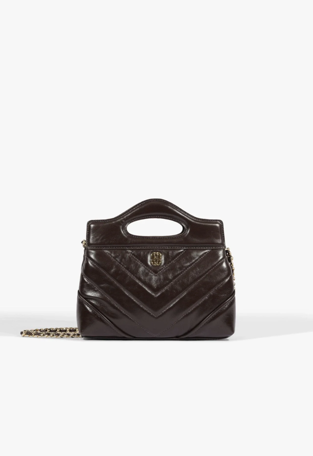Bolsa Tiracolo Elyse Pequena Couro Marrom