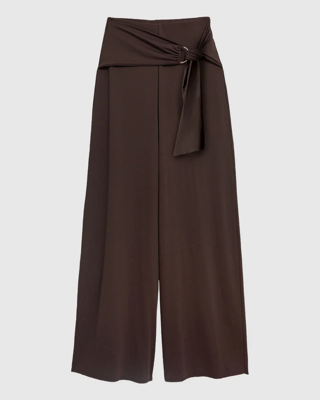 Calça Feminina Reta Cinto Faixa Com Detalhe Argola Malha Poliamida - ENFIM