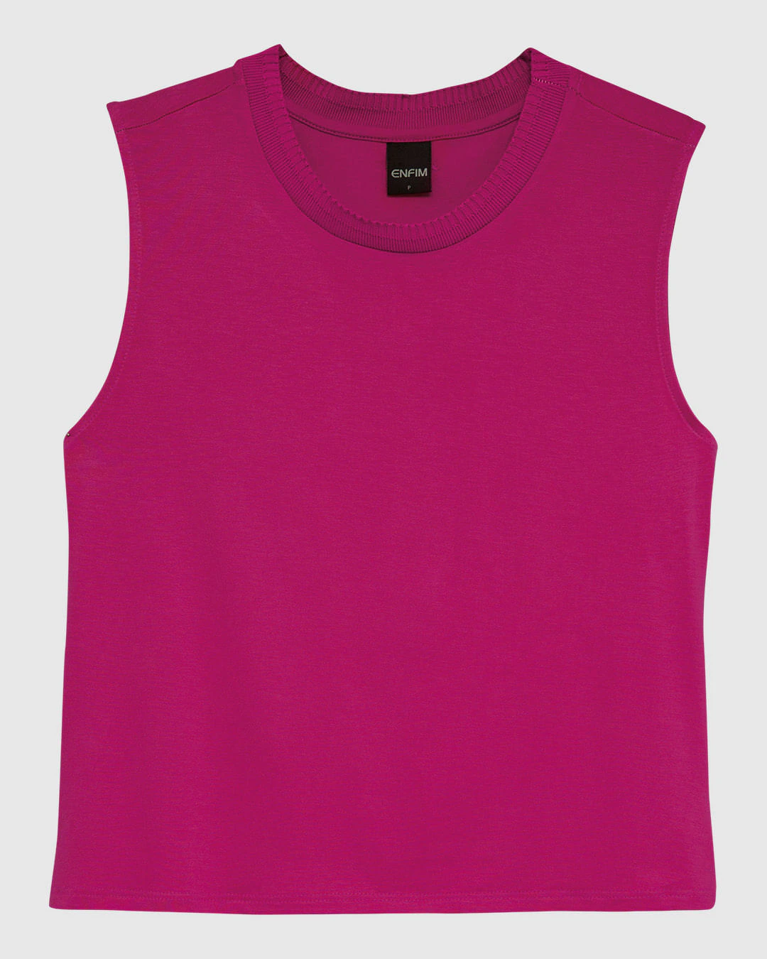 Blusa Básica Feminina Decote Redondo Em Malha Viscose Stretch - ENFIM
