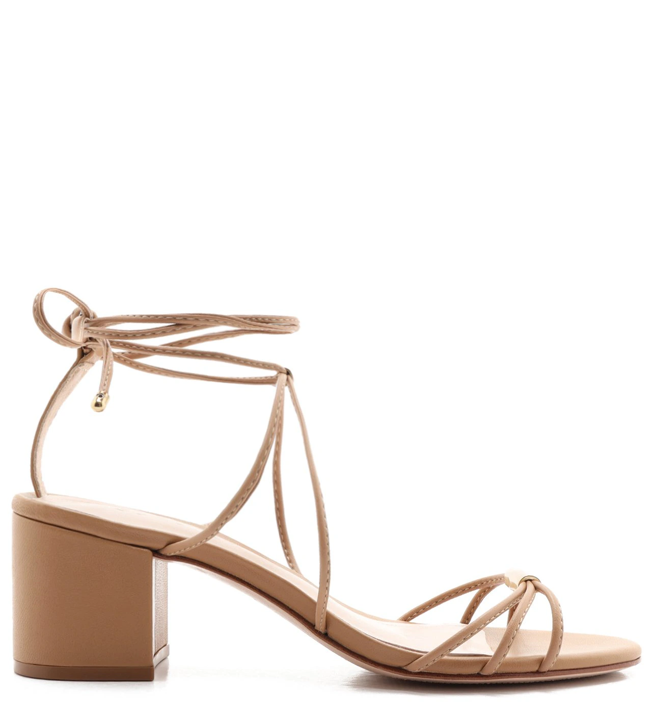 Sandália Strings Block Heel Bege