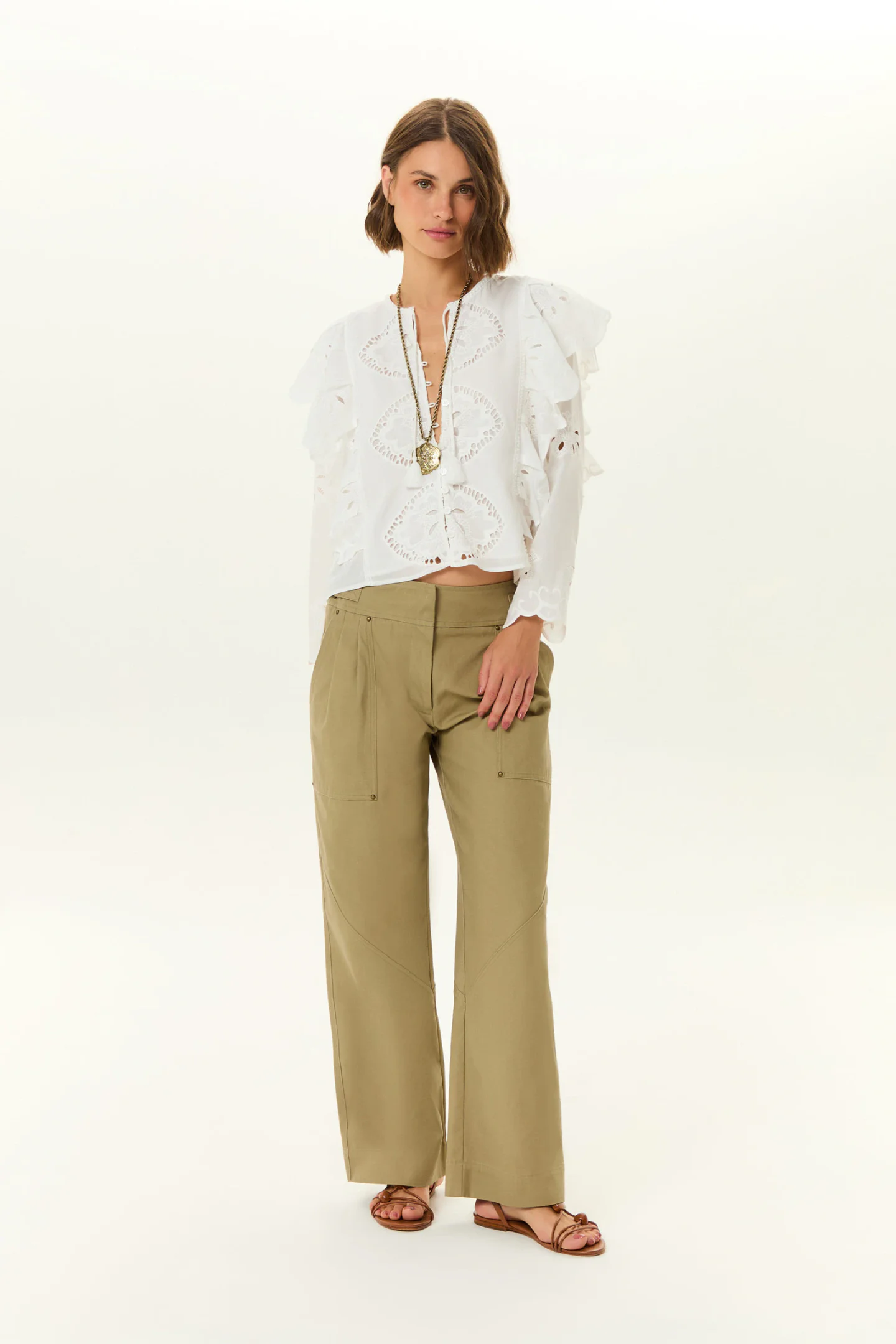 Calça Bolso Pregas