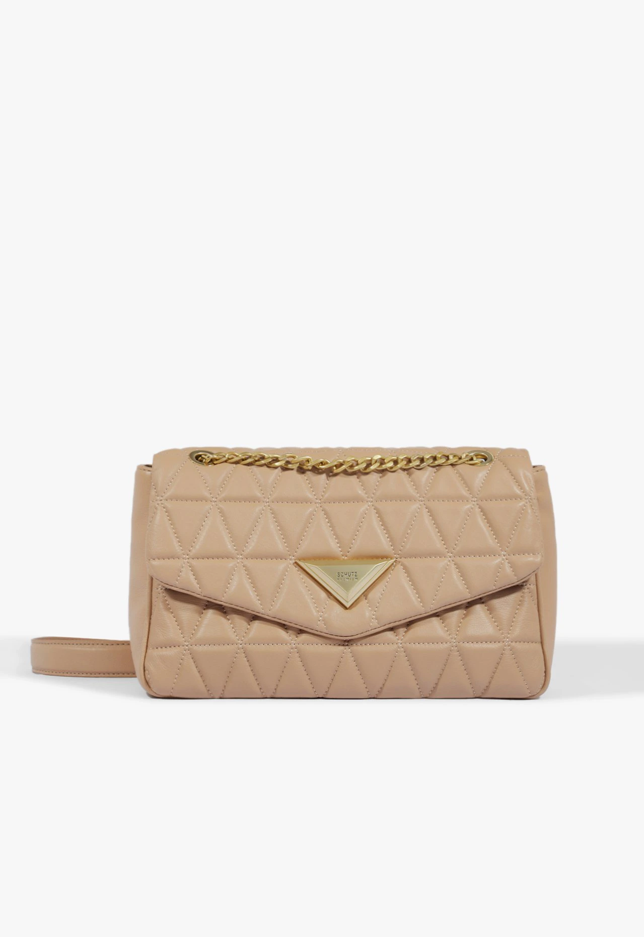 Bolsa Grande Tiracolo 944 Matelassê Couro Bege