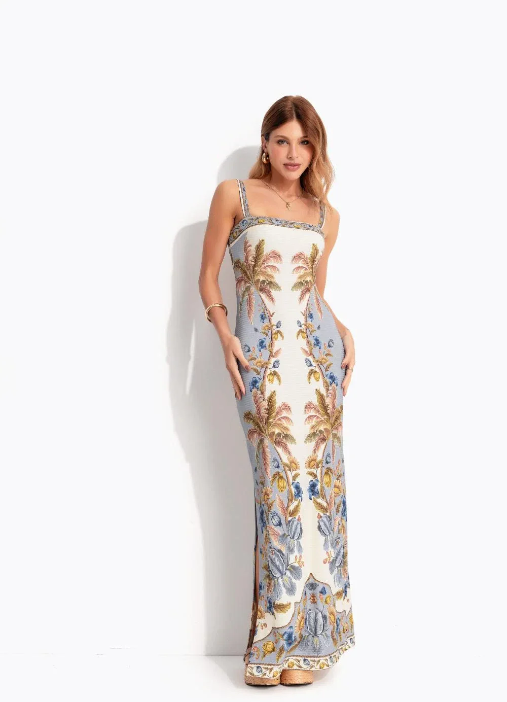 Farm - Vestido Midi Albania Bege