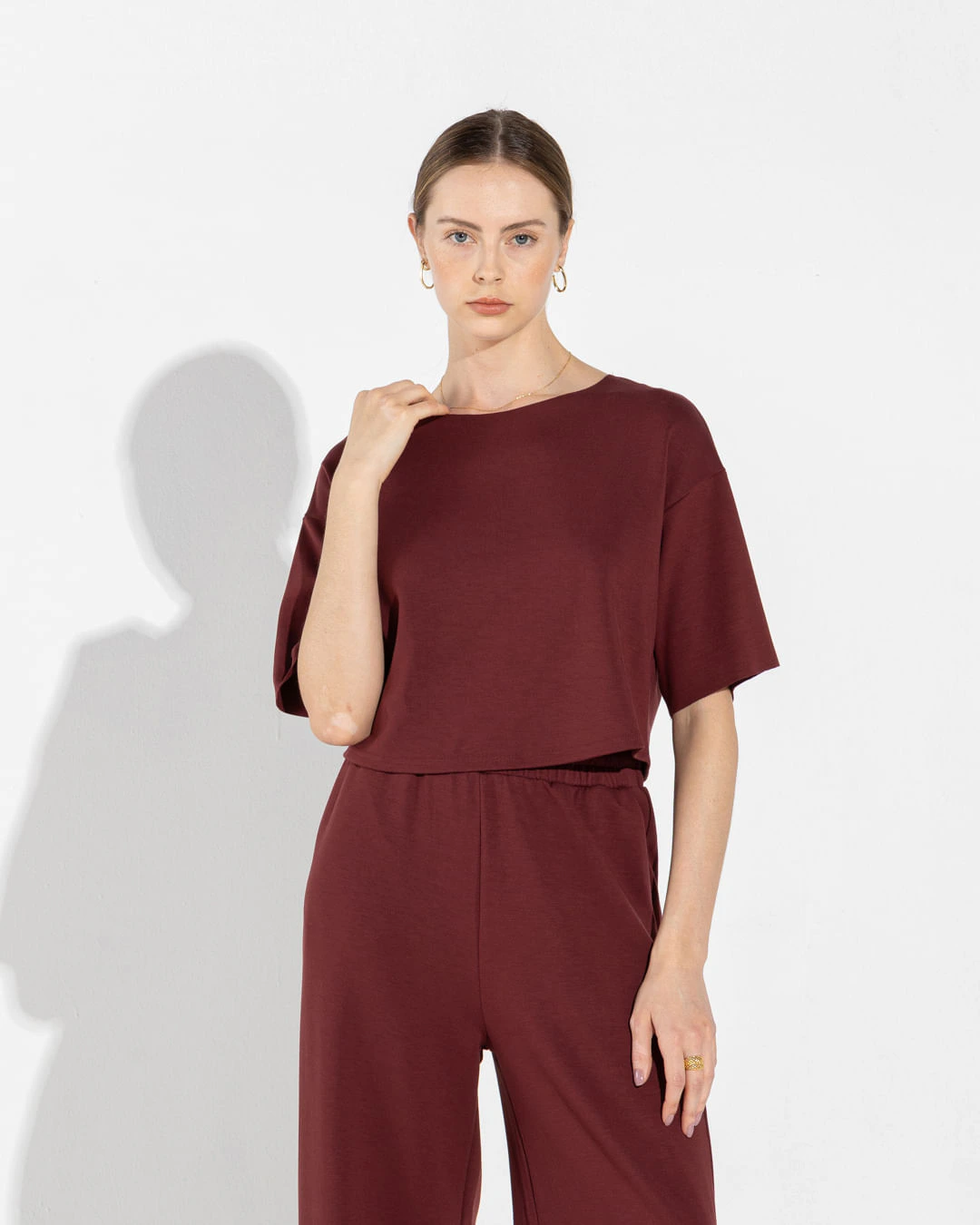 Camiseta Dense Viscose Pregas Feminina