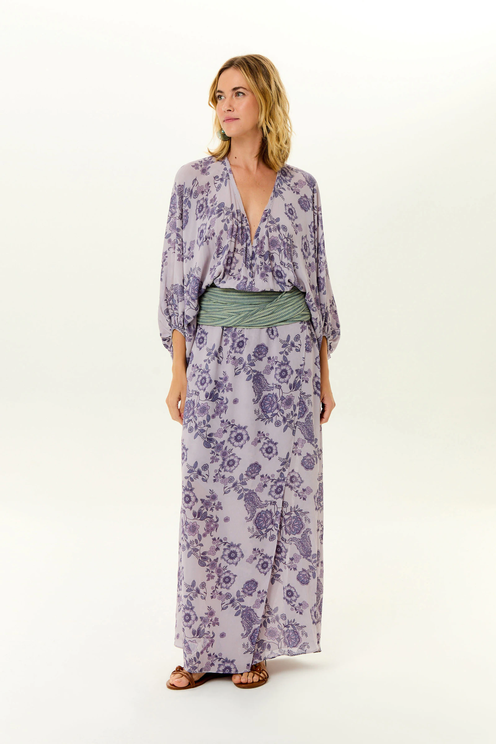 Vestido Longo Ggt Estampa Poema