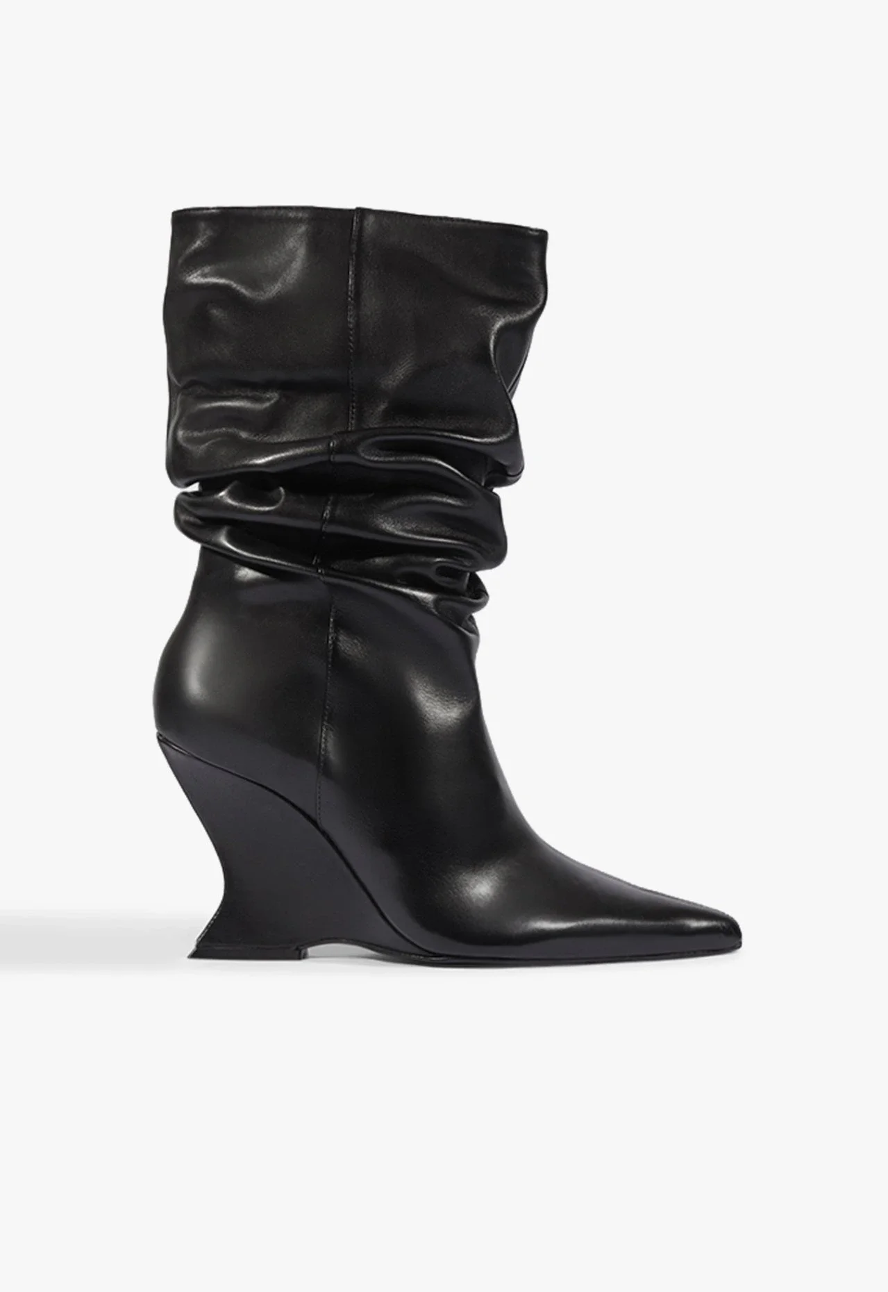 Bota Siena Slouch Couro Preta