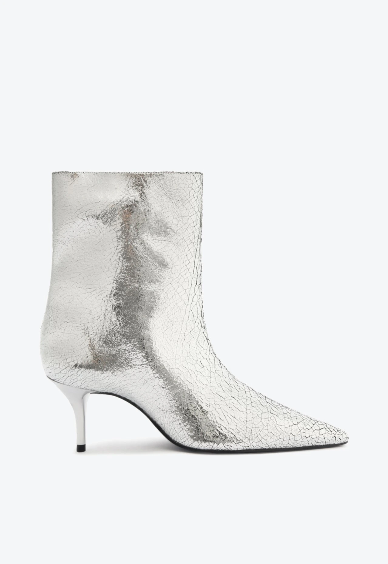Bota Frances Couro Prateada