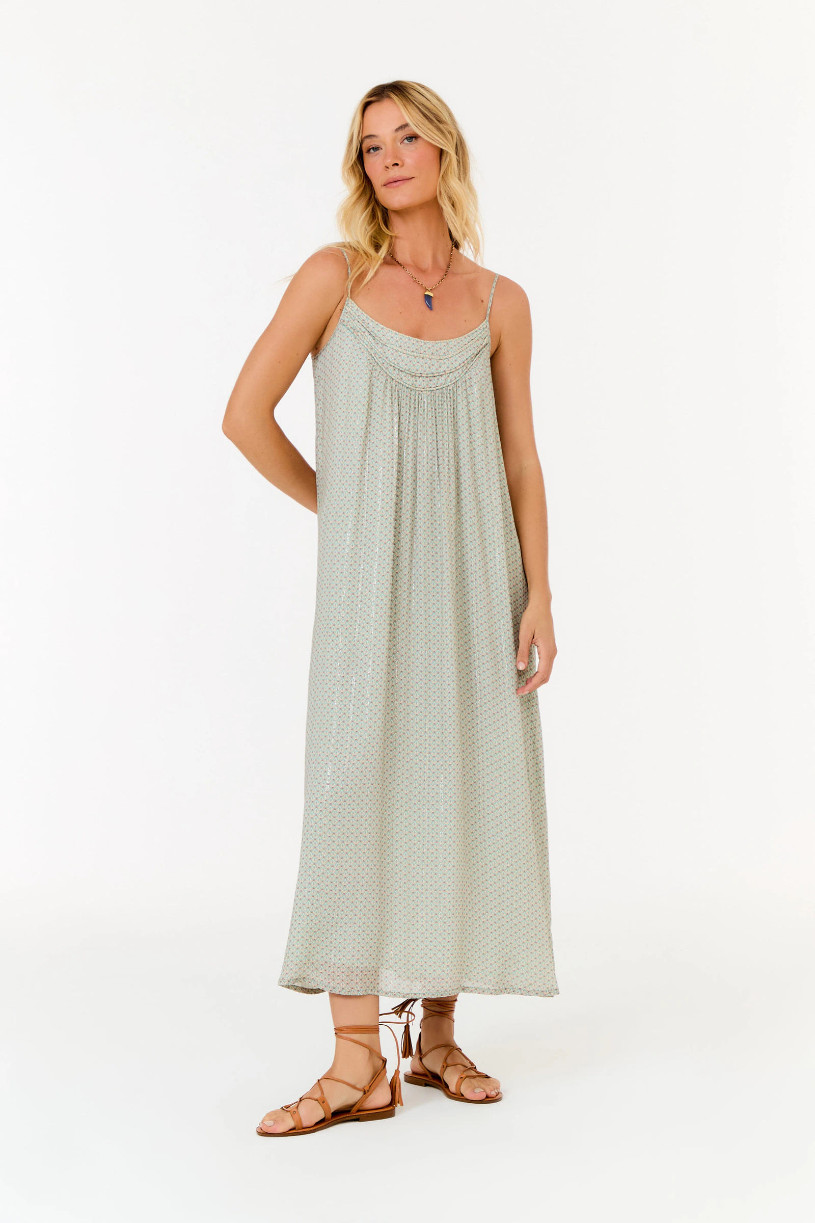 Vestido Pala Vivos Estampa Trellis