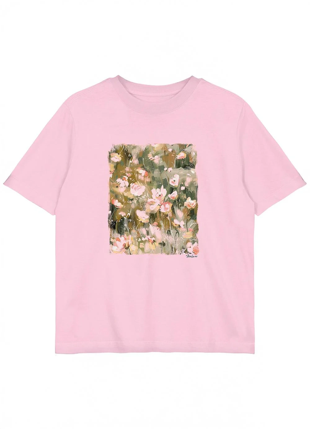 Malwee - Camiseta Floral Regular Rosa Claro