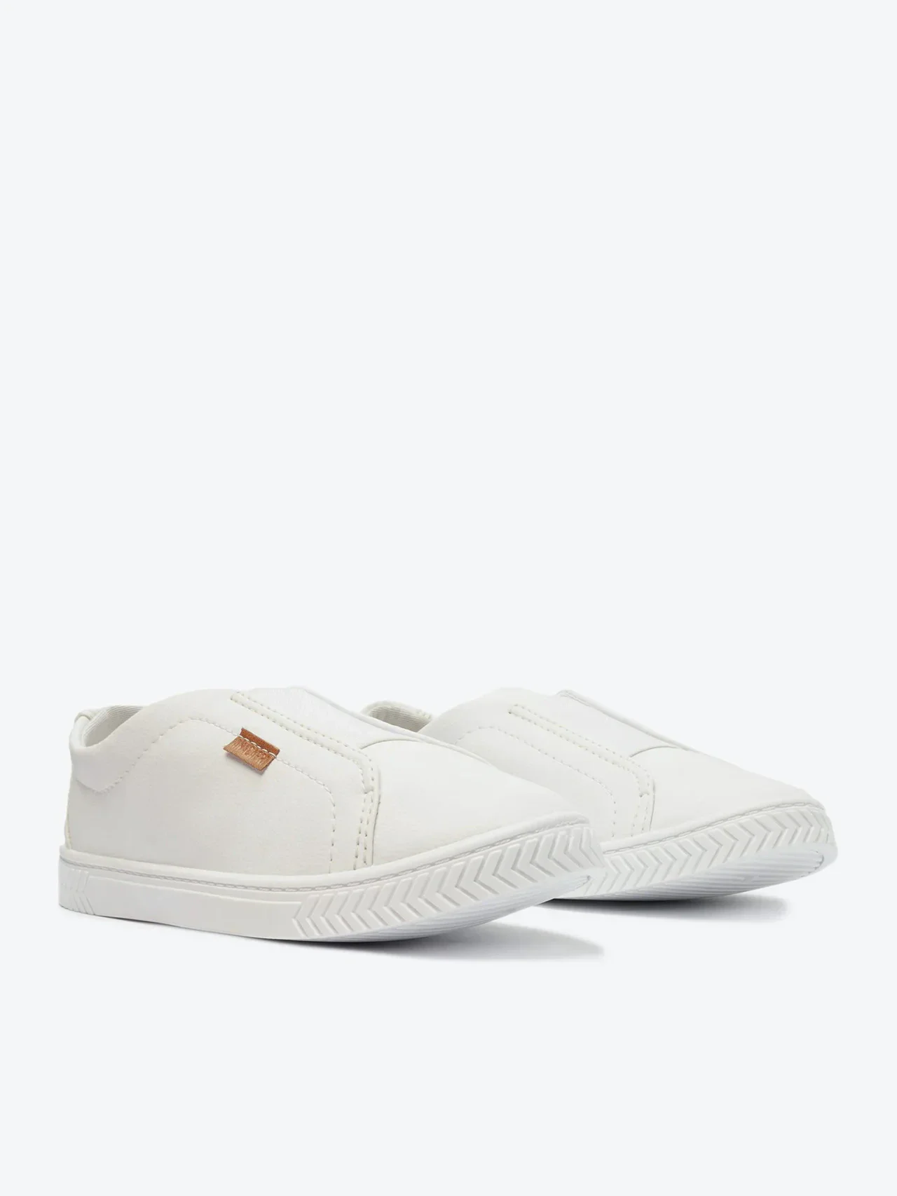 Tênis Slip On Elástico Branco