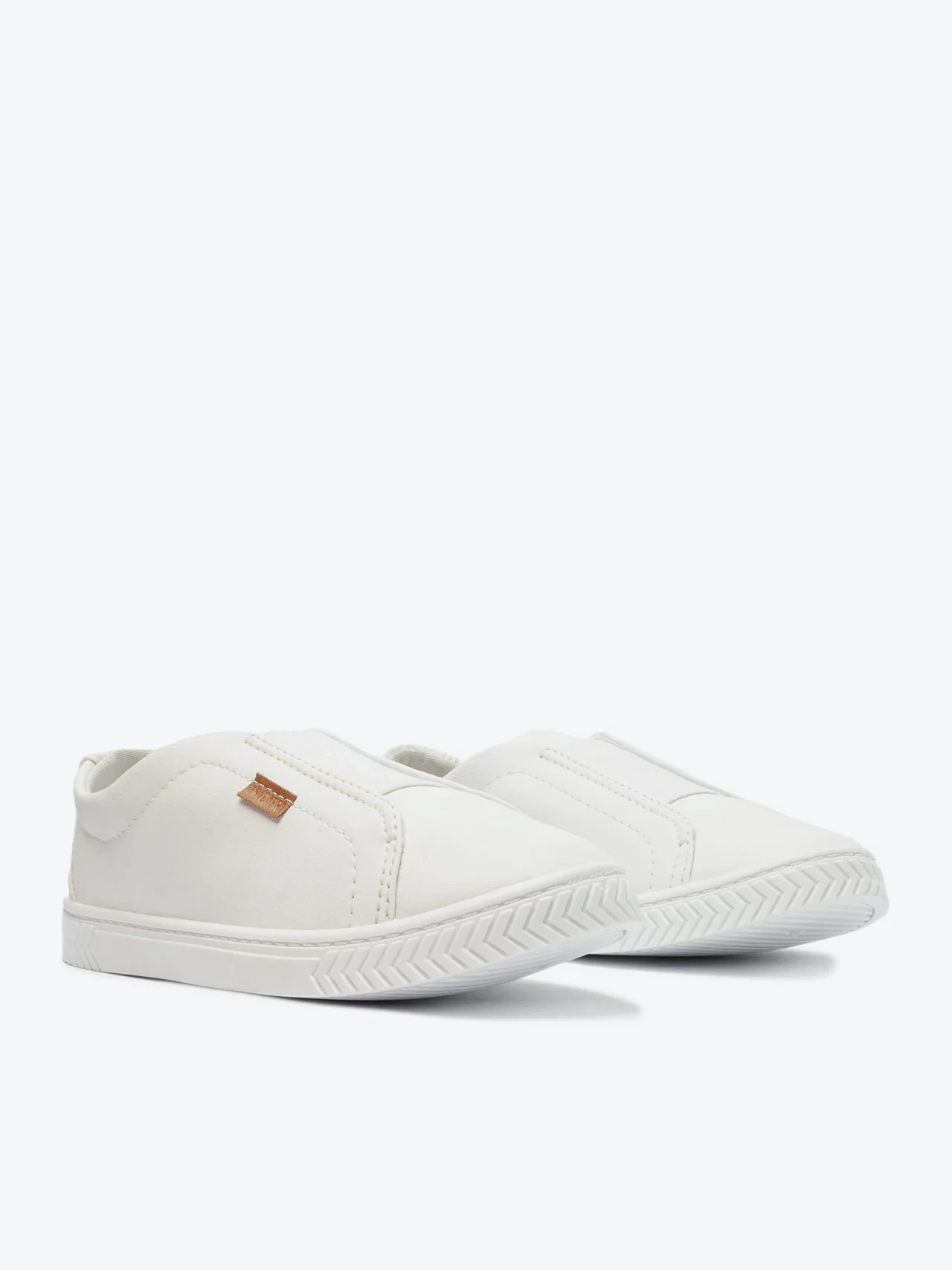 Tênis Slip On Elástico Branco