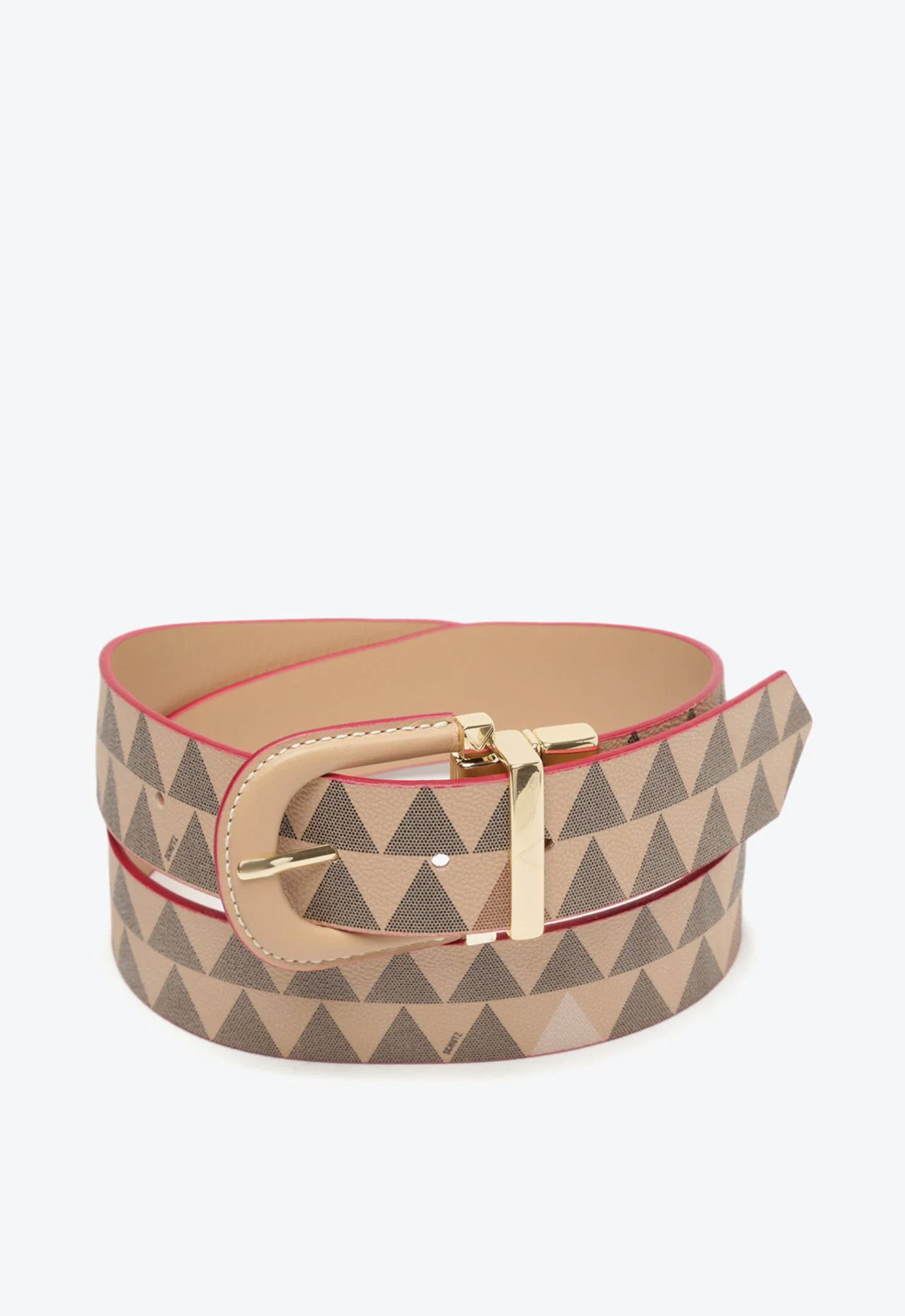 Cinto Triangle Couro Rosa