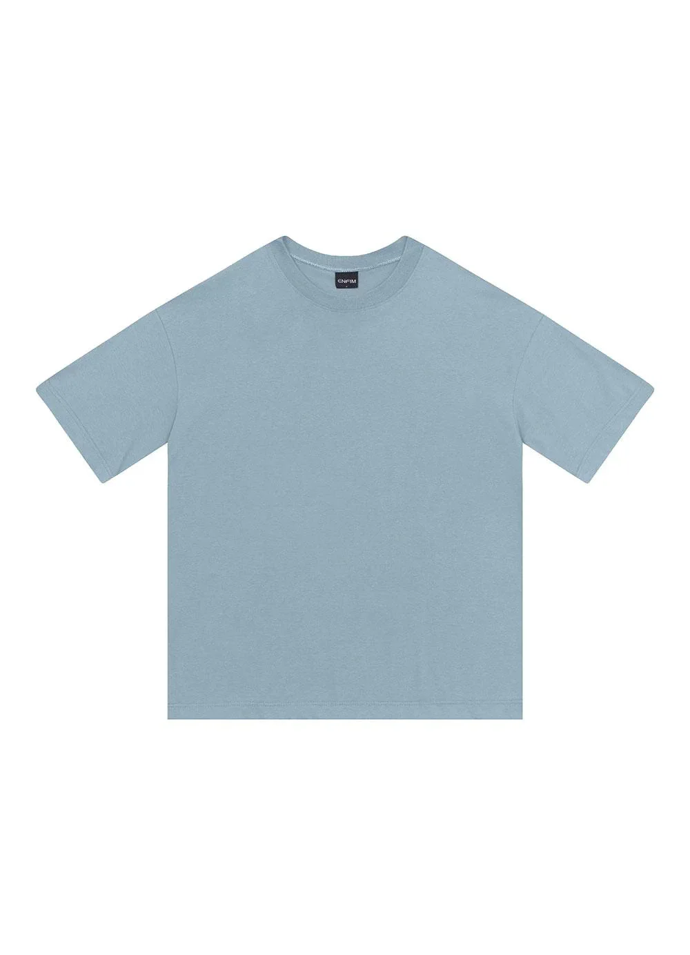 Enfim - Camiseta Ampla em Malha Azul Pastel