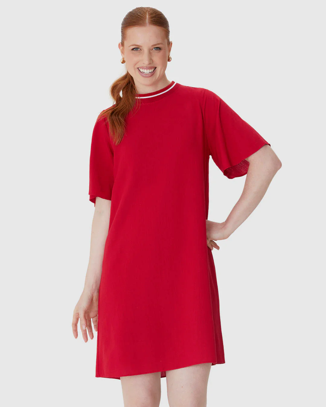 Vestido Amplo Feminino Decote Retilínea Em Viscolinho Texturizado