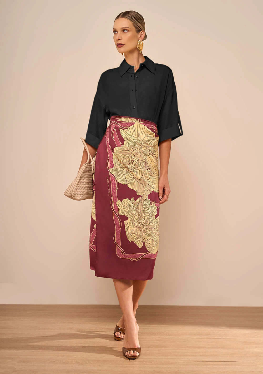 Camisa Oversized Camélia Preto
