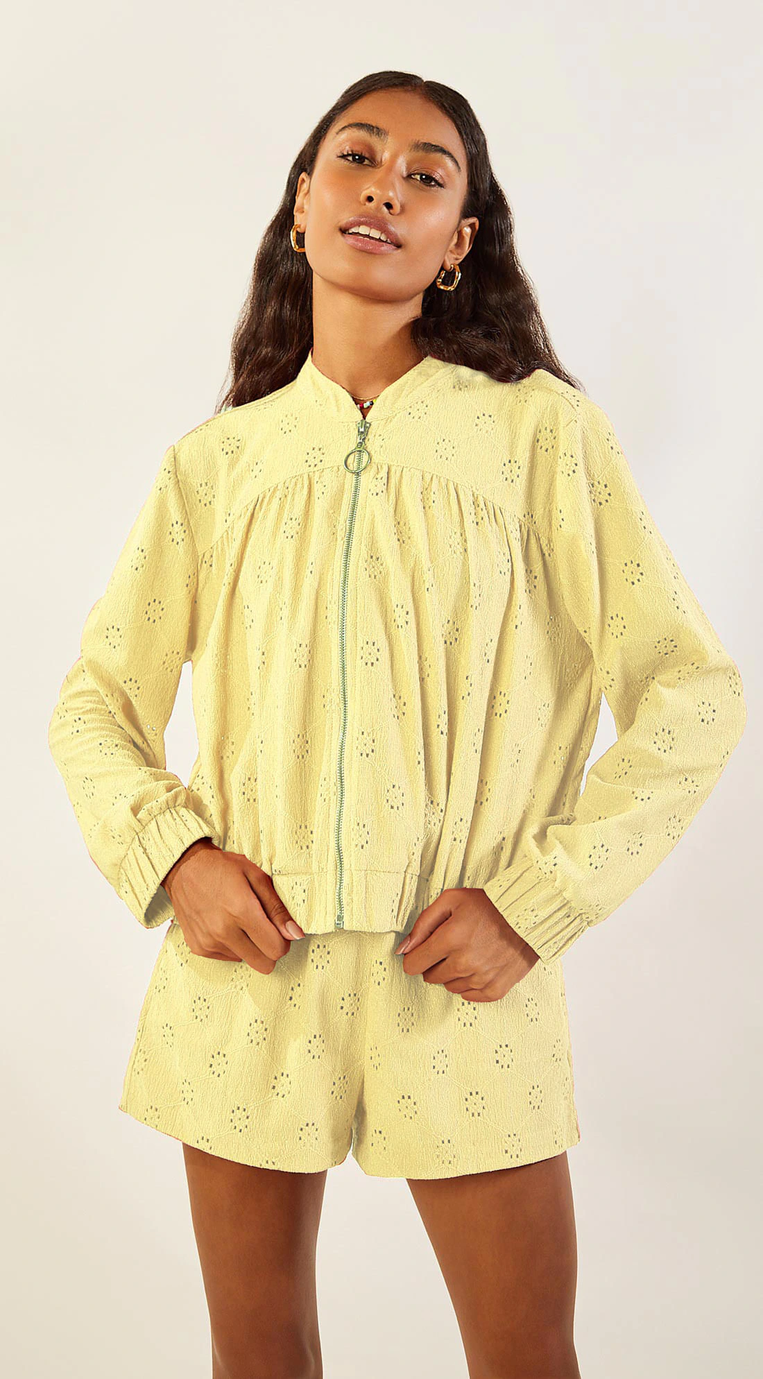 Jaqueta Zinco Bomber Com Elástico Amarelo