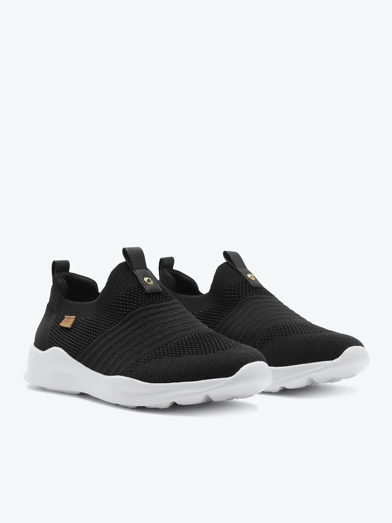 Tênis Slip On Streech Jogging Knit Preto