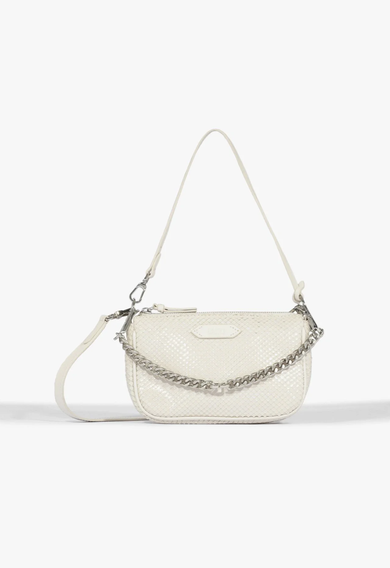 Bolsa Tiracolo Emmy Snake Couro Branca
