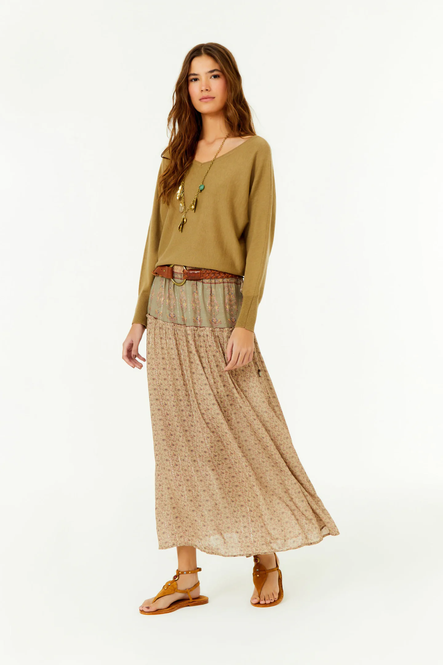 Saia Midi Estampa Birdy