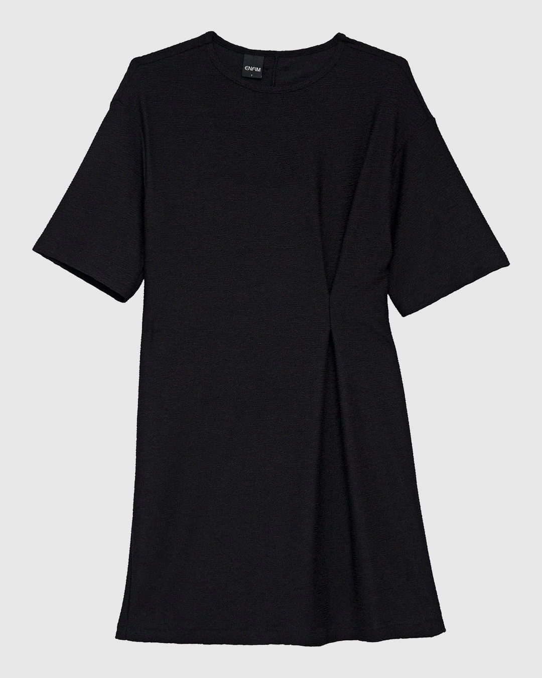 Vestido Feminino Amplo Detalhe Franzido Em Malha Texturizada - ENFIM