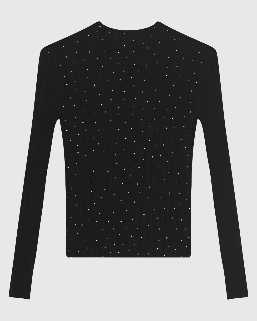 Blusa Justa Feminina Gola Alta Aplique Termocolante Strass Em Tricô - ENFIM