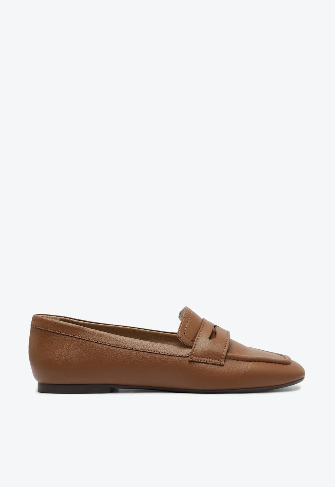 Mocassim Madri Bico Quadrado Marrom