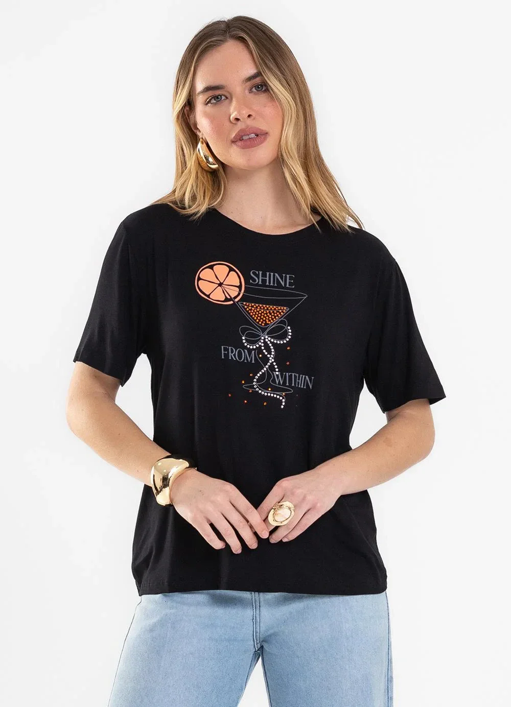 Rovitex - Blusa Feminina Viscotorcion Preto