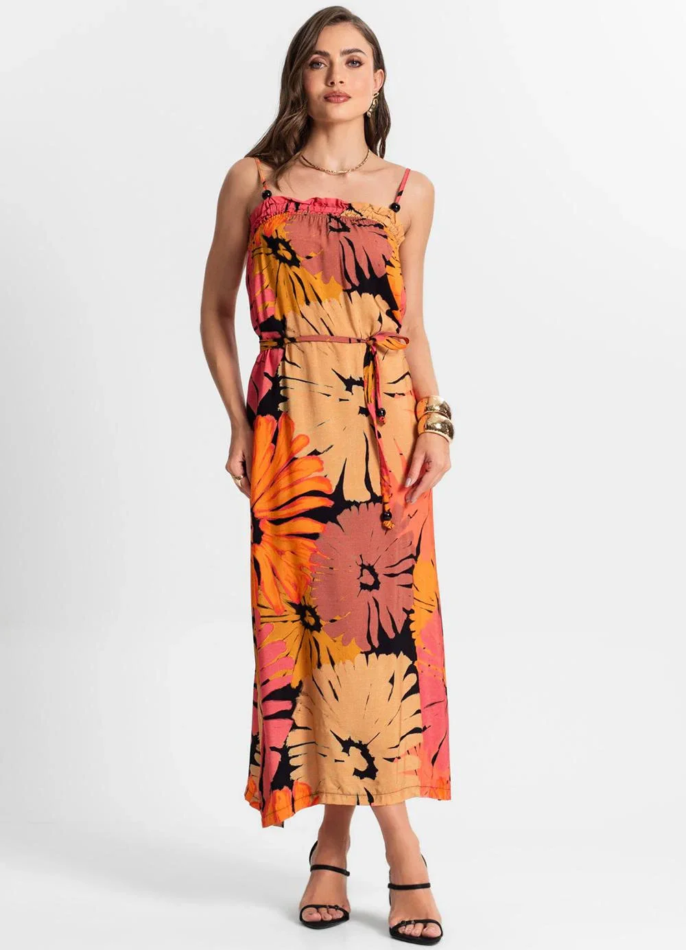 Endless - Vestido Midi de Alça Preto