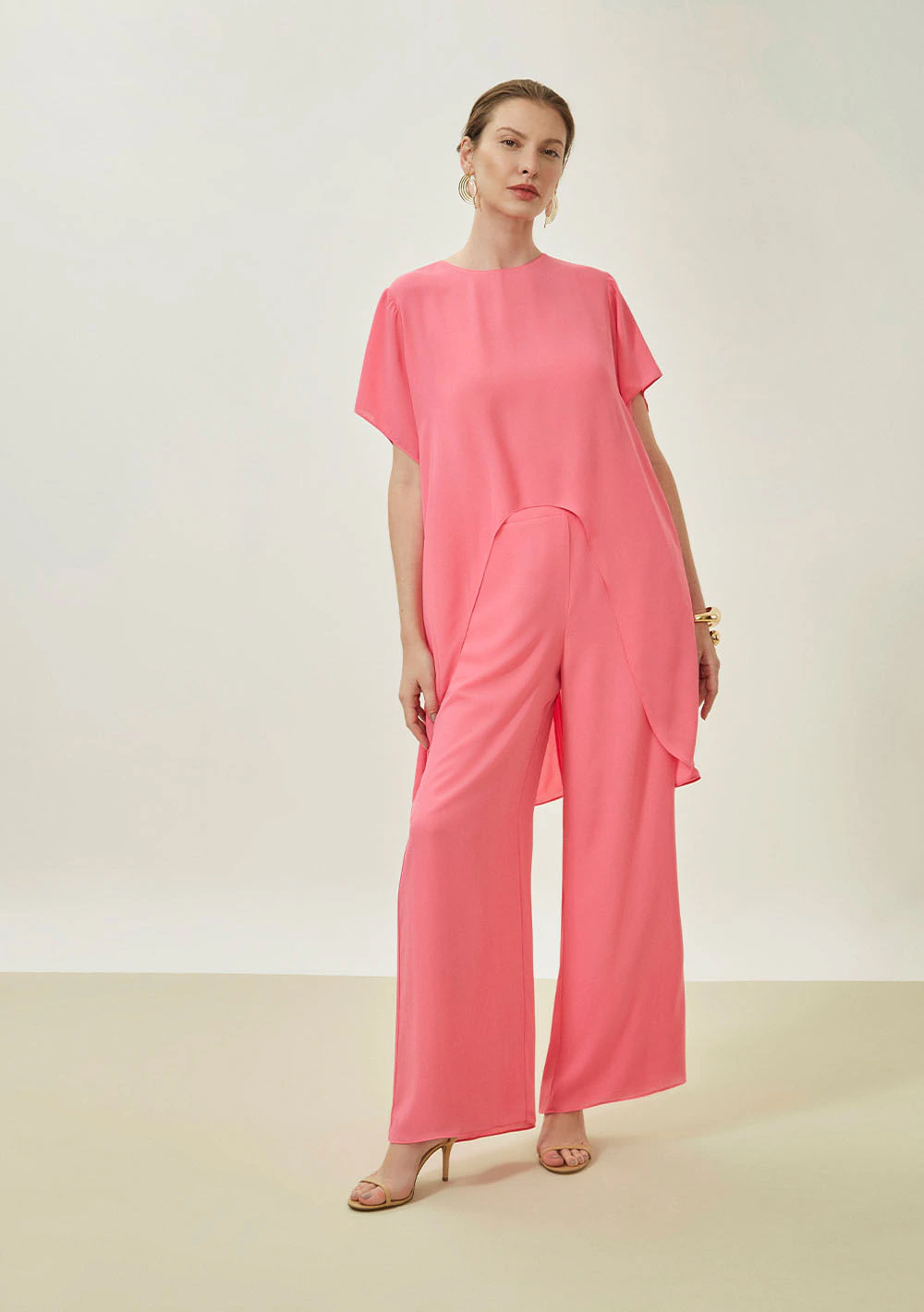 Calça Maria.Valentina Pantalona Alta Rosa