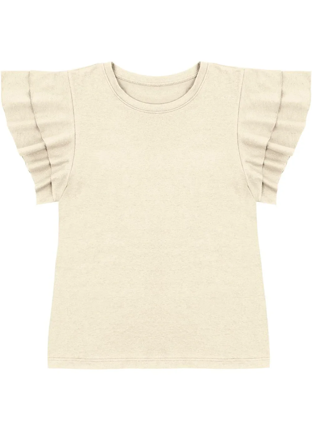 Malwee - Blusa Babados Malha Linho Off White