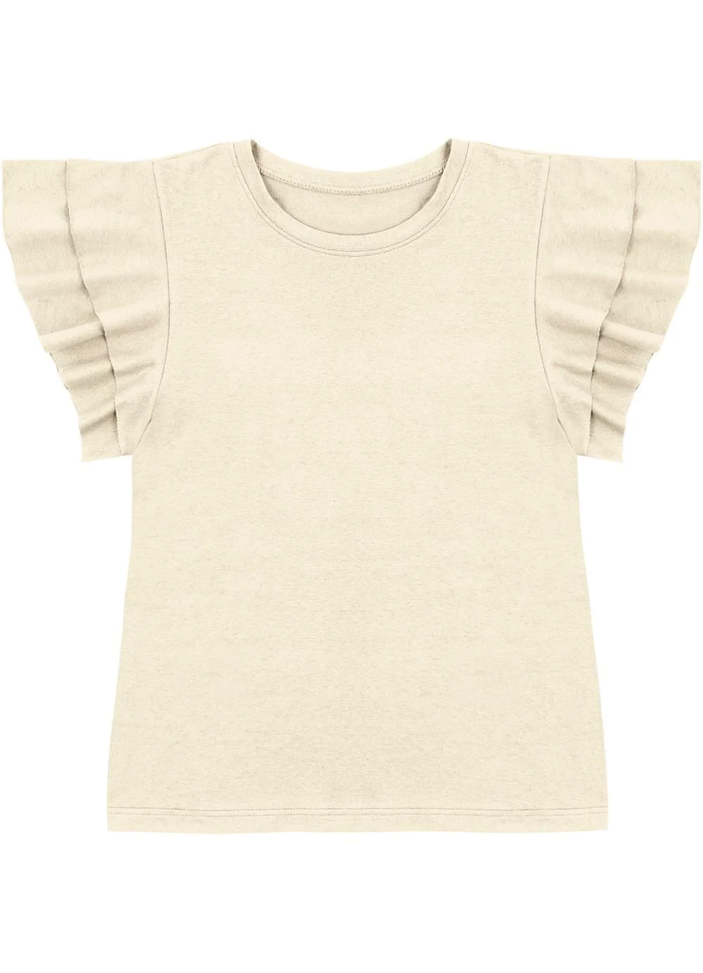 Malwee - Blusa Babados Malha Linho Off White