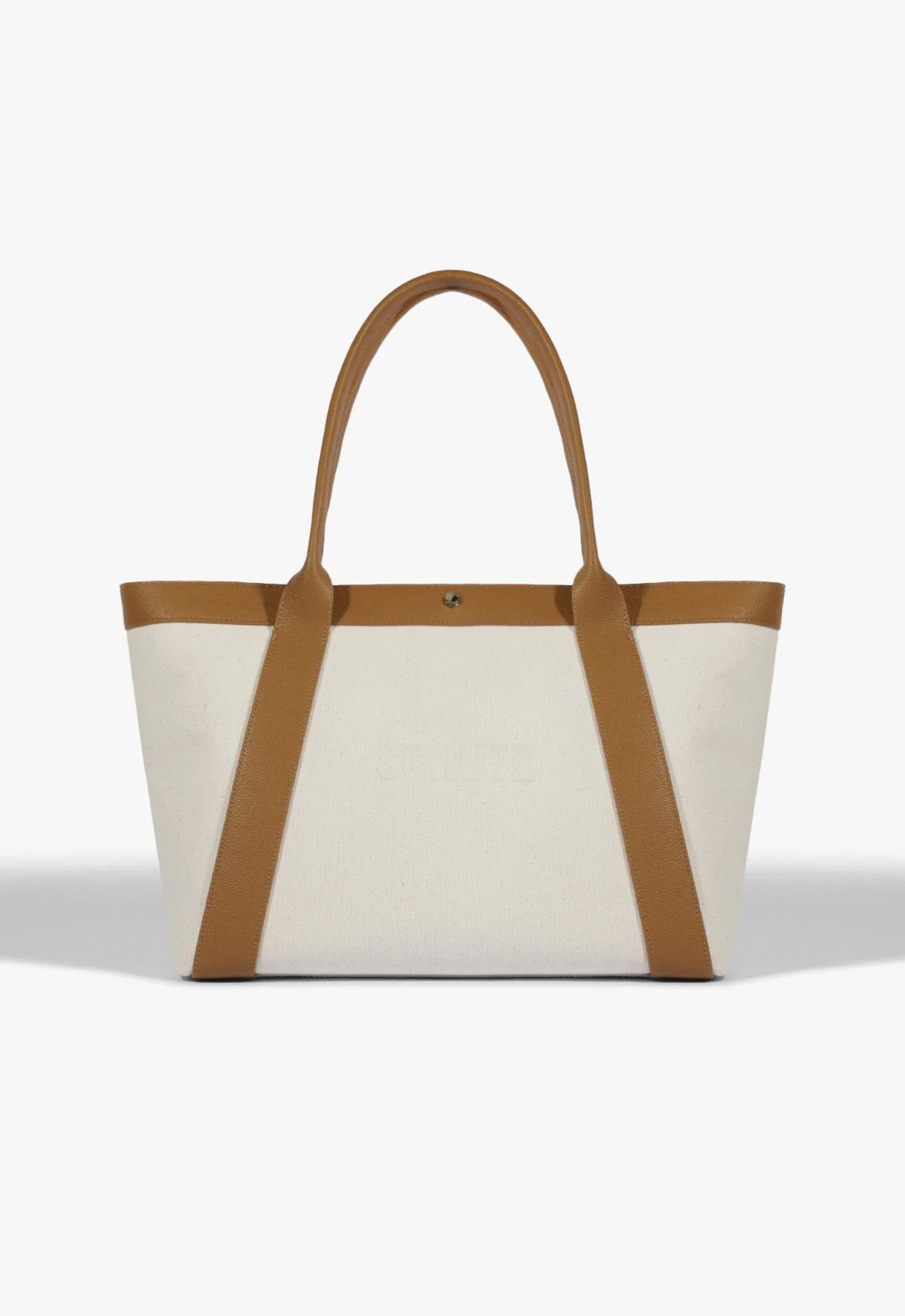 Bolsa Shopping Lona Couro Preta