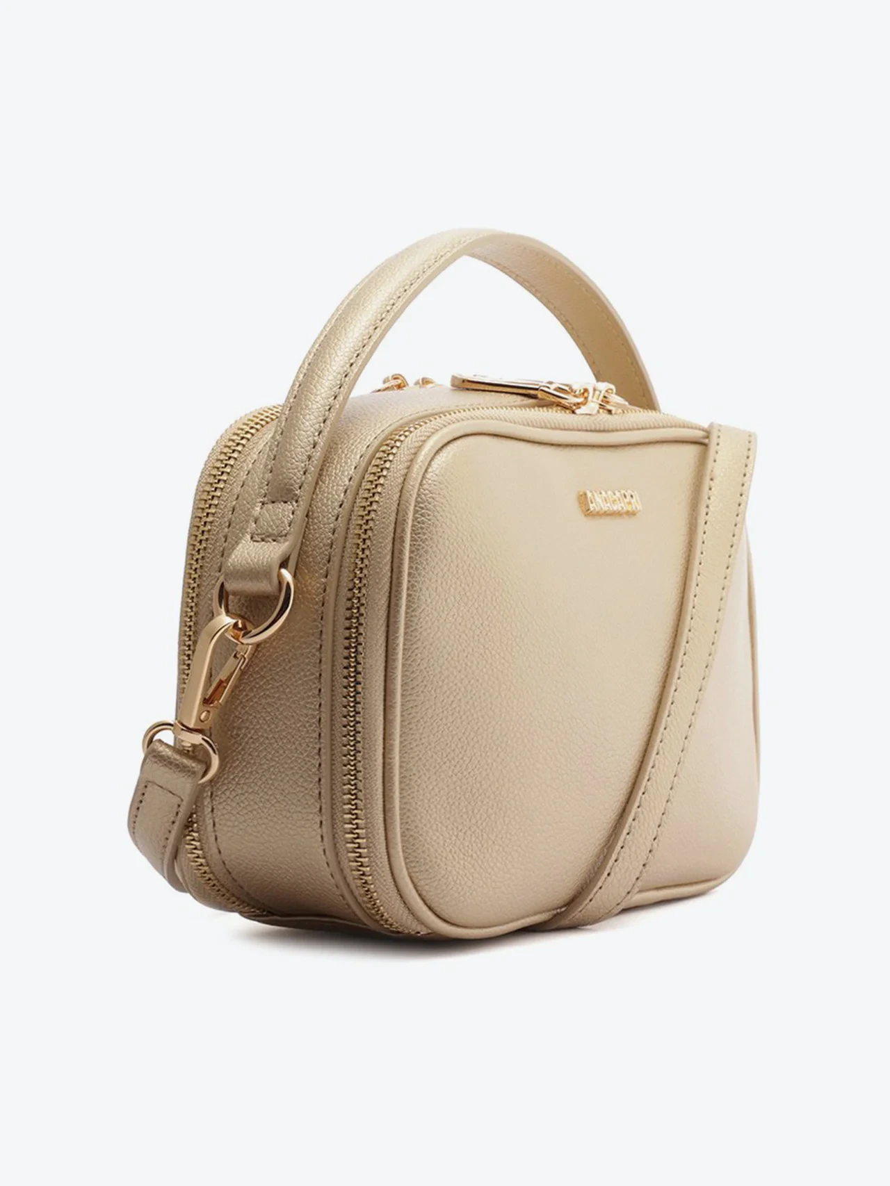 Bolsa Tiracolo Média Alça Redonda Dourada