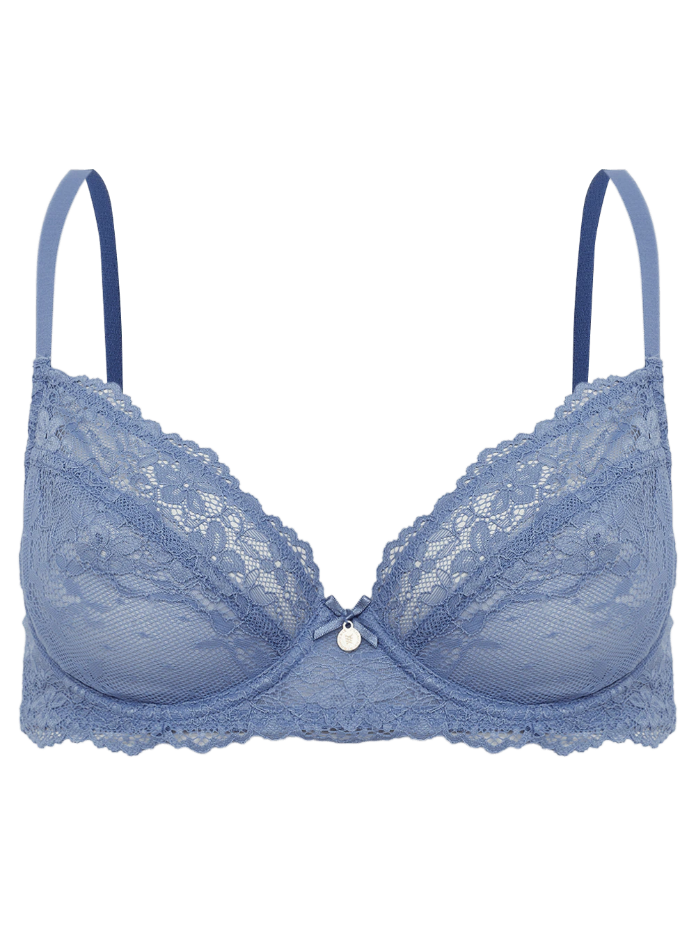 Sutiã Cobertura Total Microfibra e Renda Première Azul Country Blue