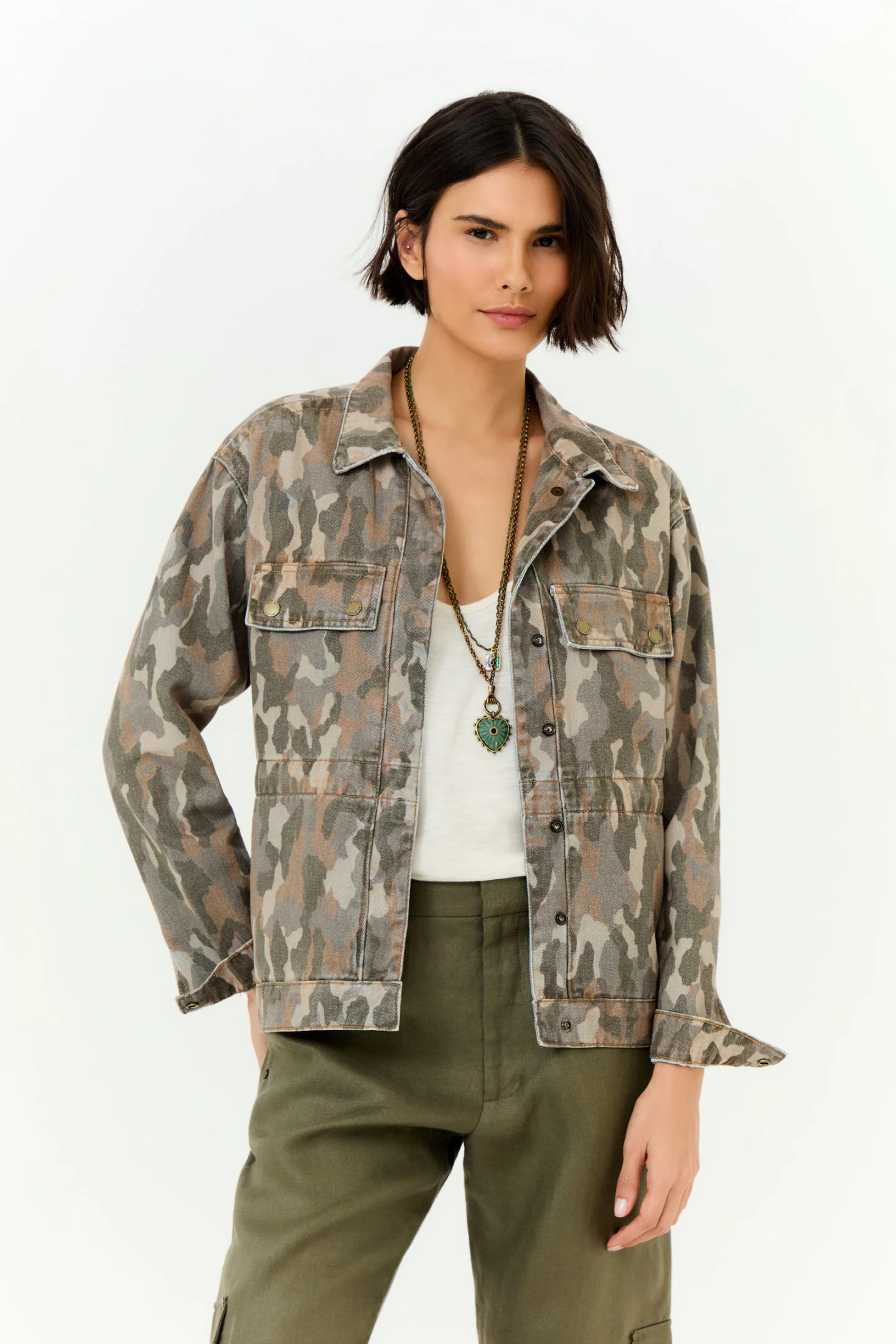 Parka Sarja Estampa Camuflado