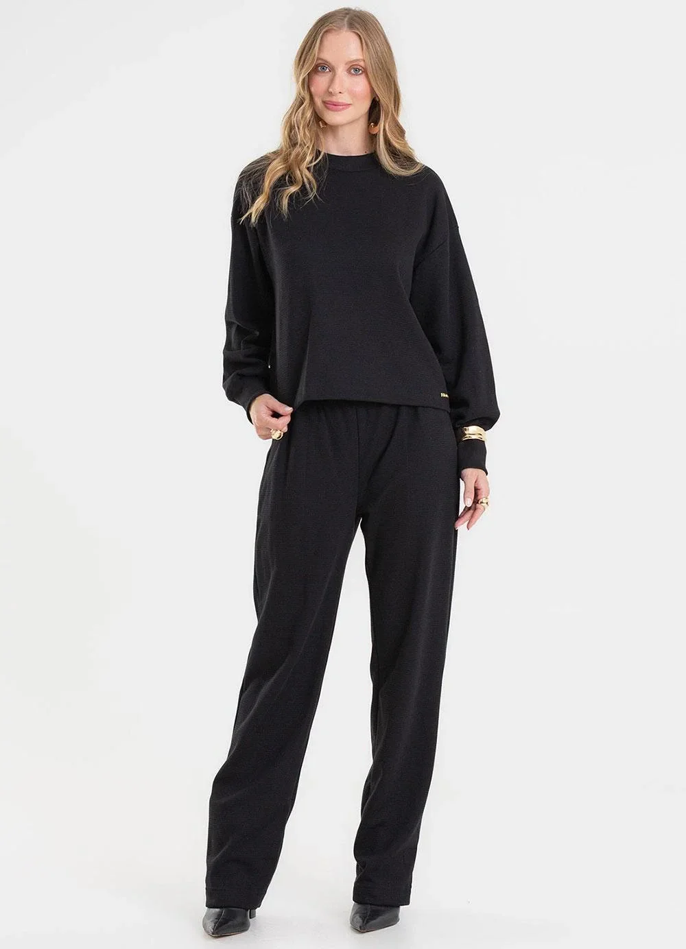 Rovitex - Conjunto Blusão com Calça Preto