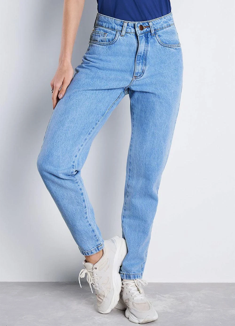 Meu Jeans - Calça Jeans Mom Polaris Cintura Alta Azul