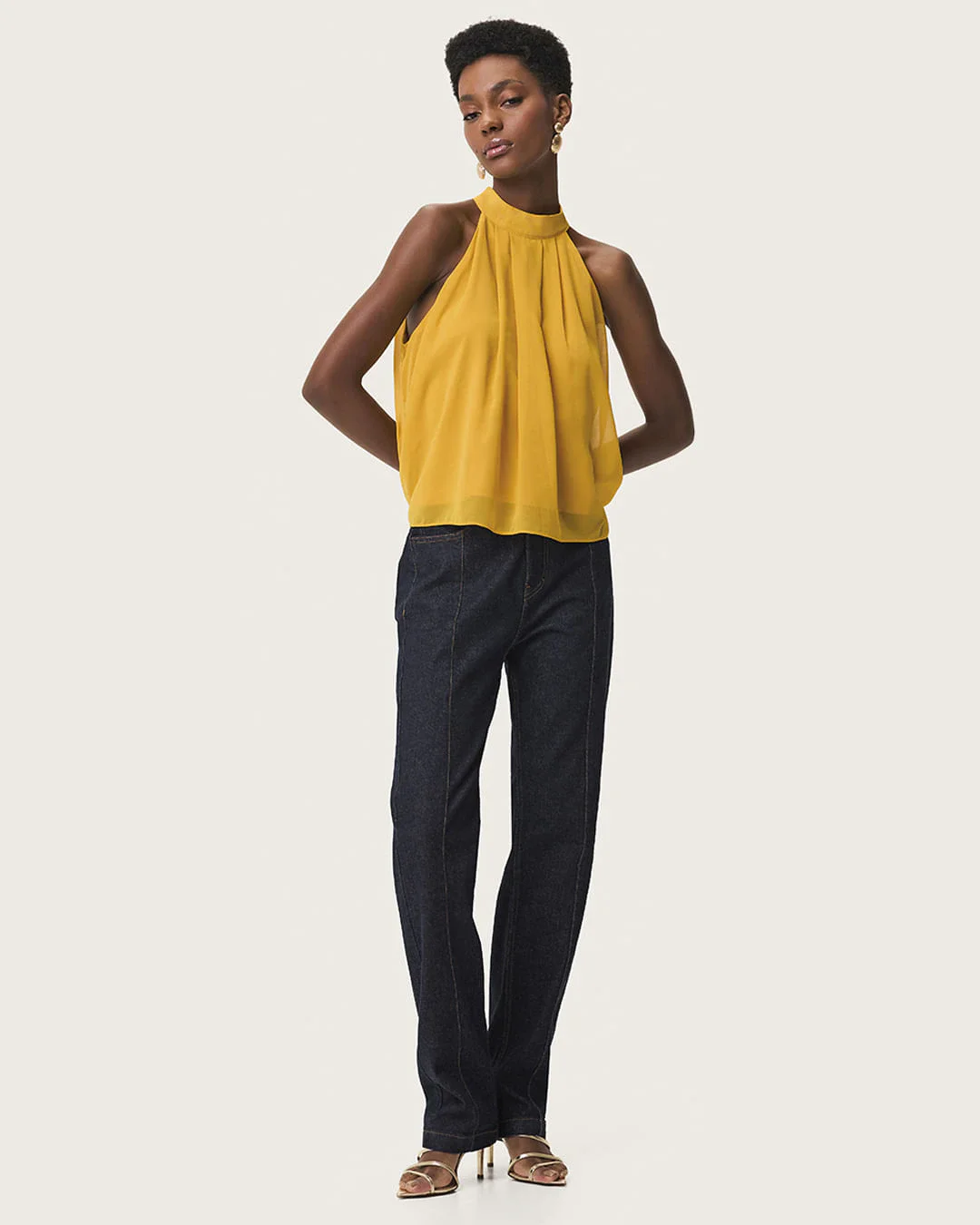 Blusa Feminina Ampla Frente Única Tecido Crepe Leve - ENFIM