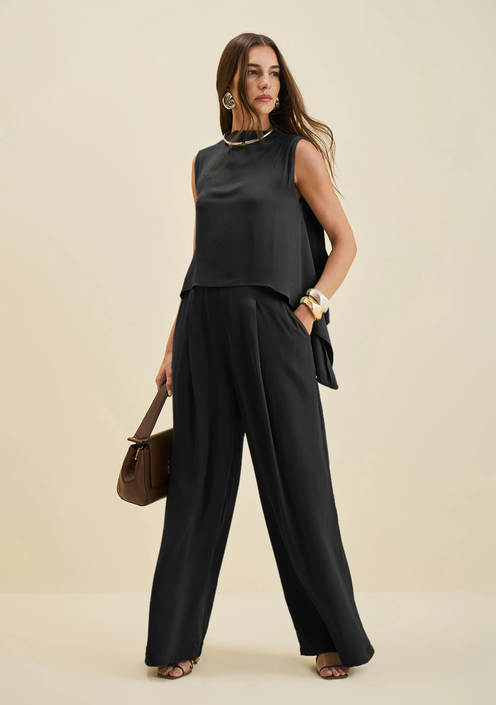 Calça Morena Rosa Reta Alta Preto