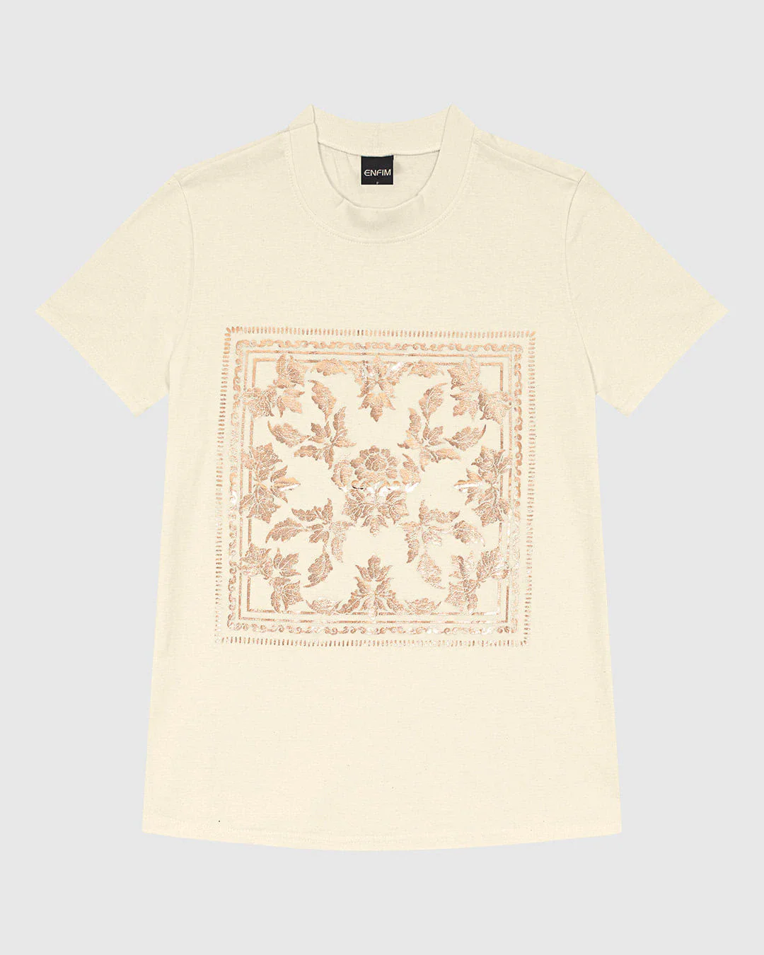 T-Shirt Feminina Slim Estampa Foil Em Algodão - ENFIM
