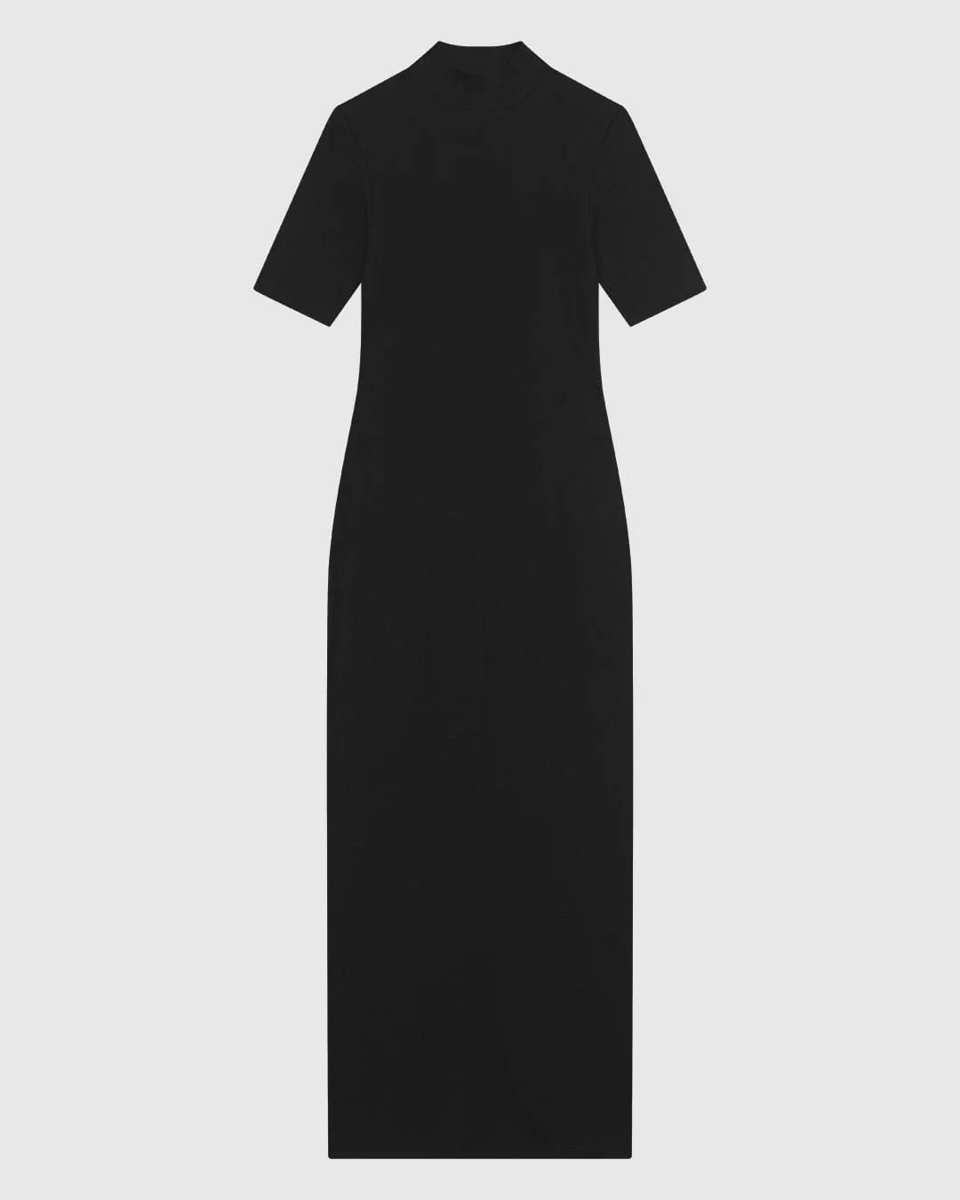 Vestido Midi Feminino Gola Alta Fenda Costas Em Ribana Canelada - ENFIM