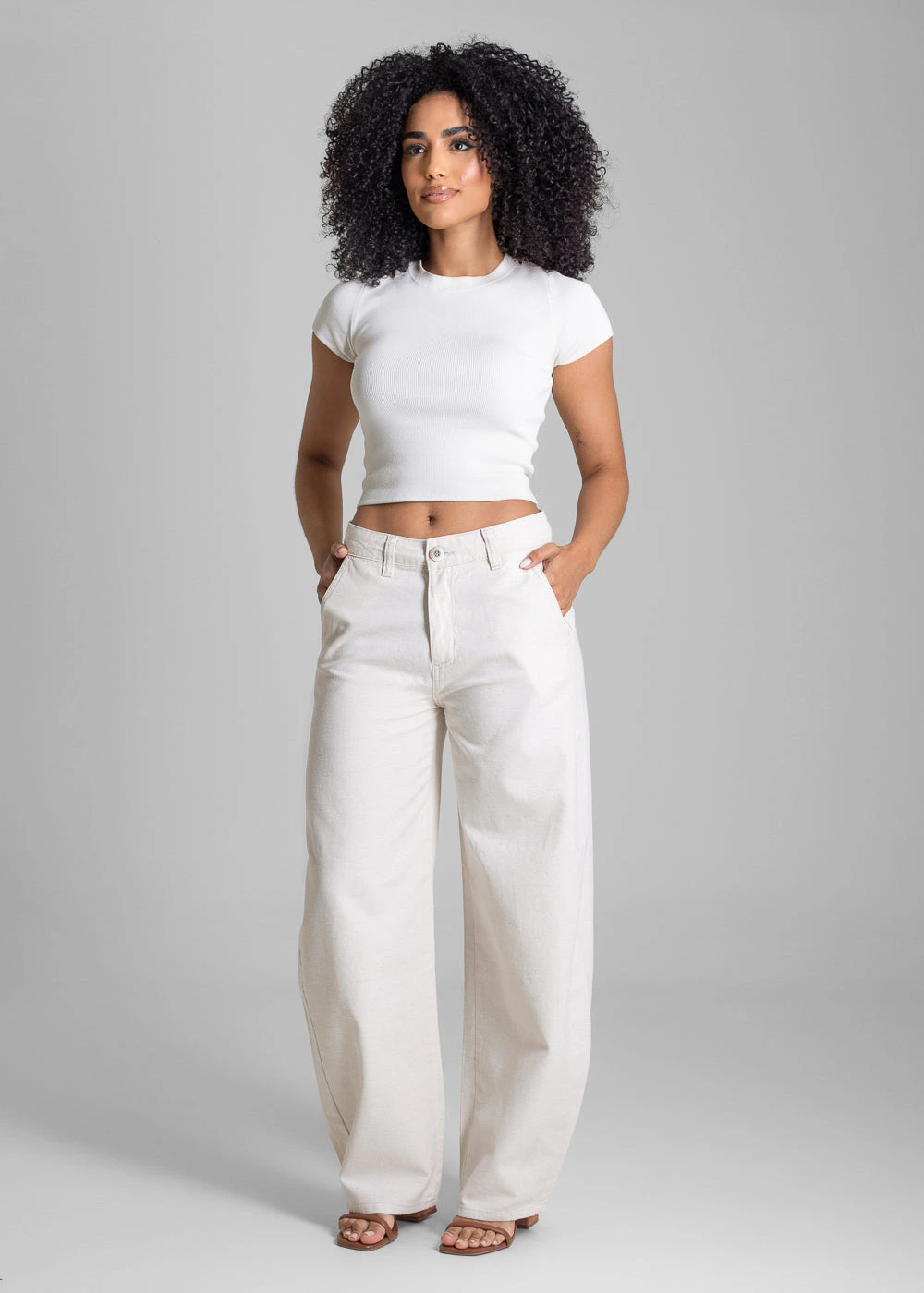 Calça Linho Sawary Balloon - 283201 OFF WHITE