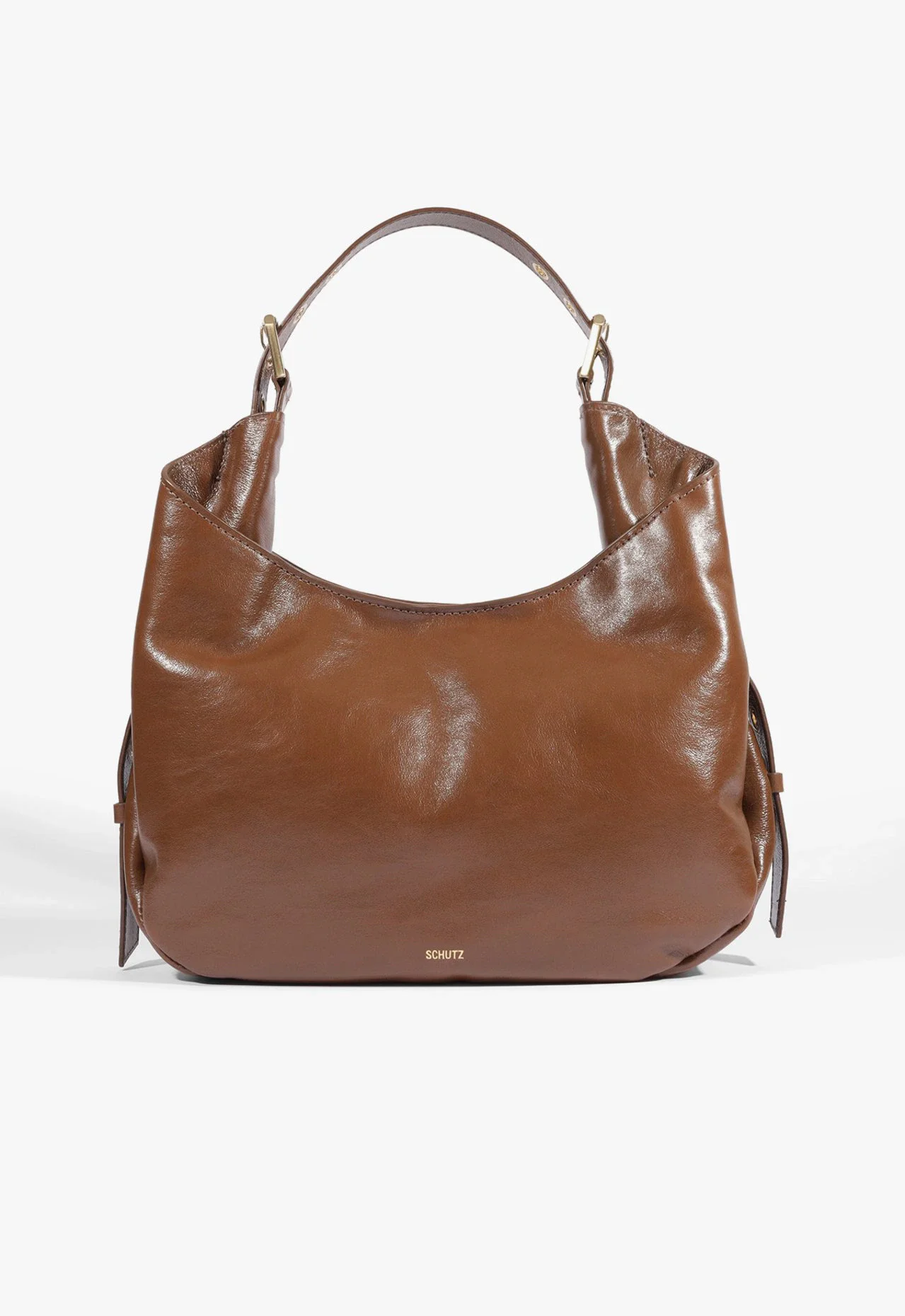 Bolsa Hobo Jack Buckle Média Couro Marrom