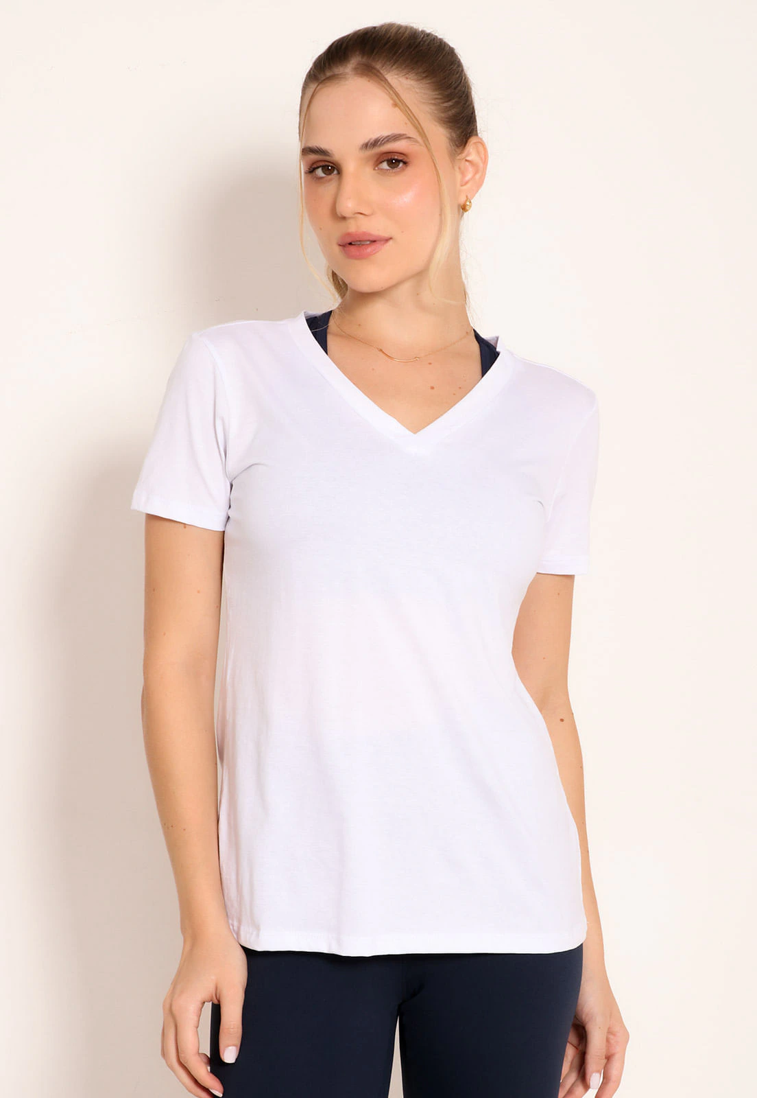 Camiseta Fitness Pima de Algodão Gola V