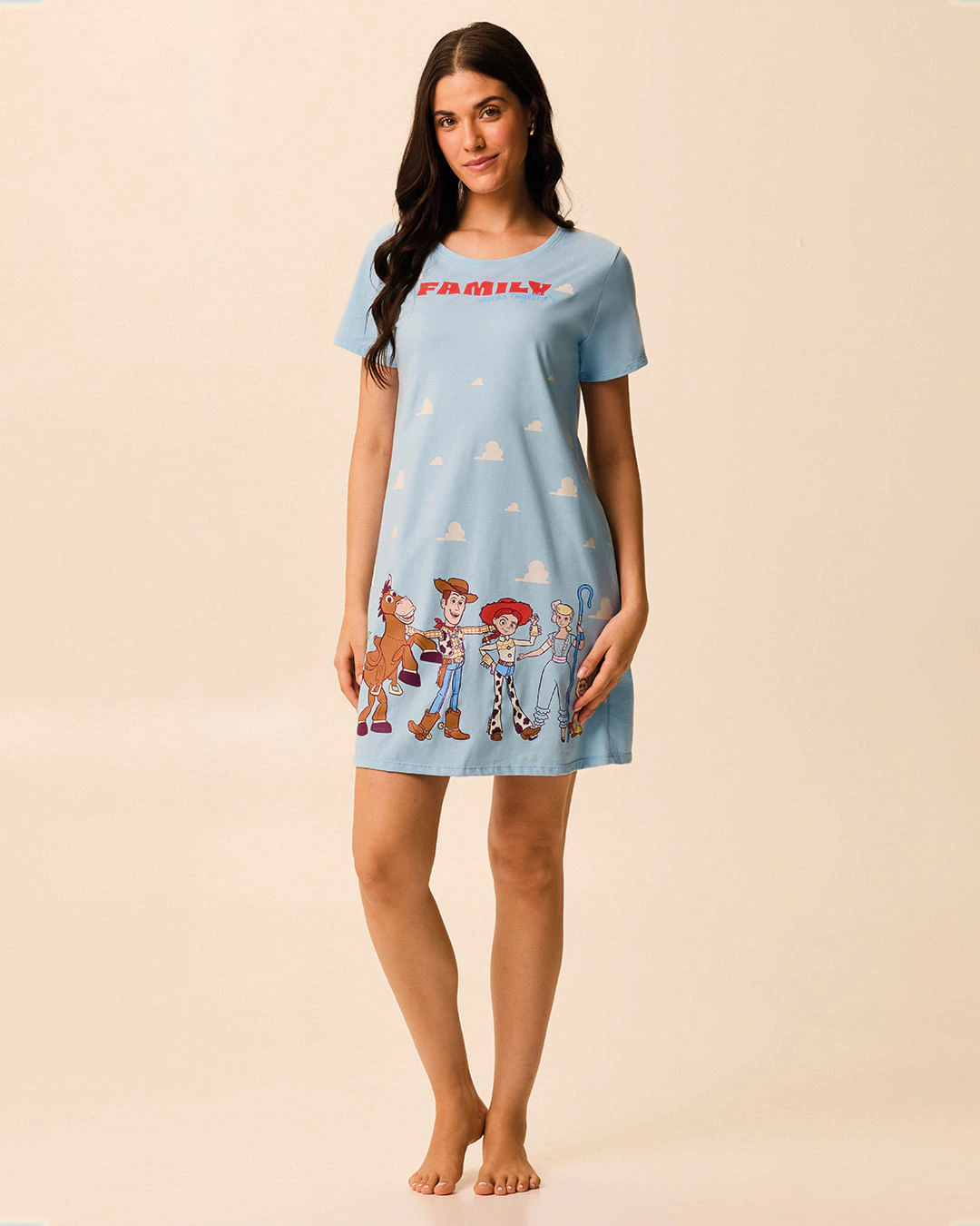 Camisola Feminina Oversized Especial Toy Story Em Malha Algodão