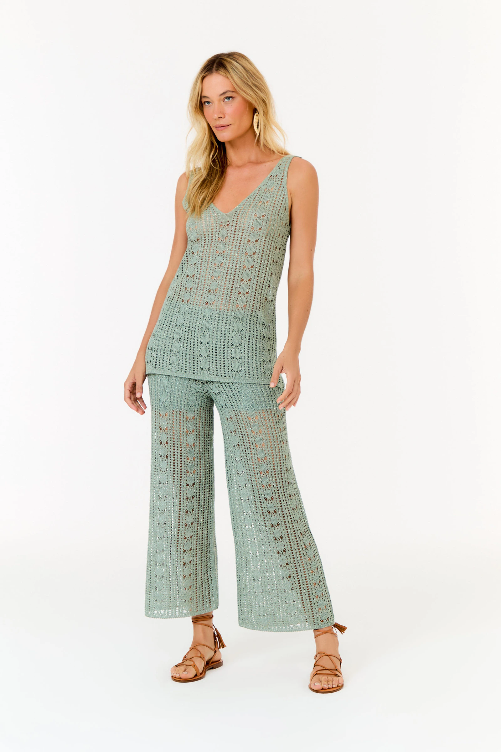 Calça Tricot Cropped