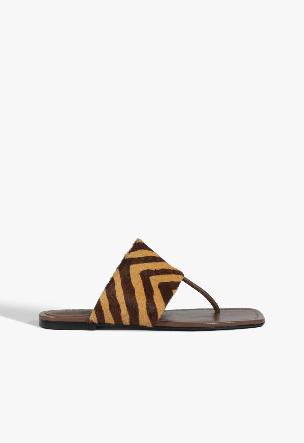 Sandália Rasteira Martha Textura Zebra Marrom